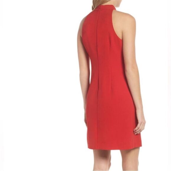 Vince Camuto Red Crepe Neck Tie Sleeveless Mini Dress | 12 - Picture 2 of 10